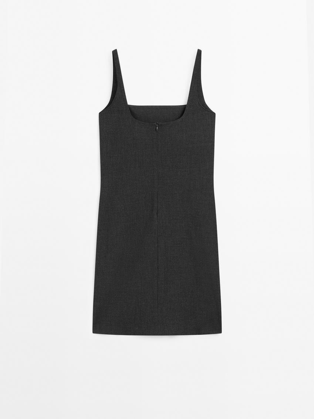 Massimo Dutti Мини-платье на бретелях, серый