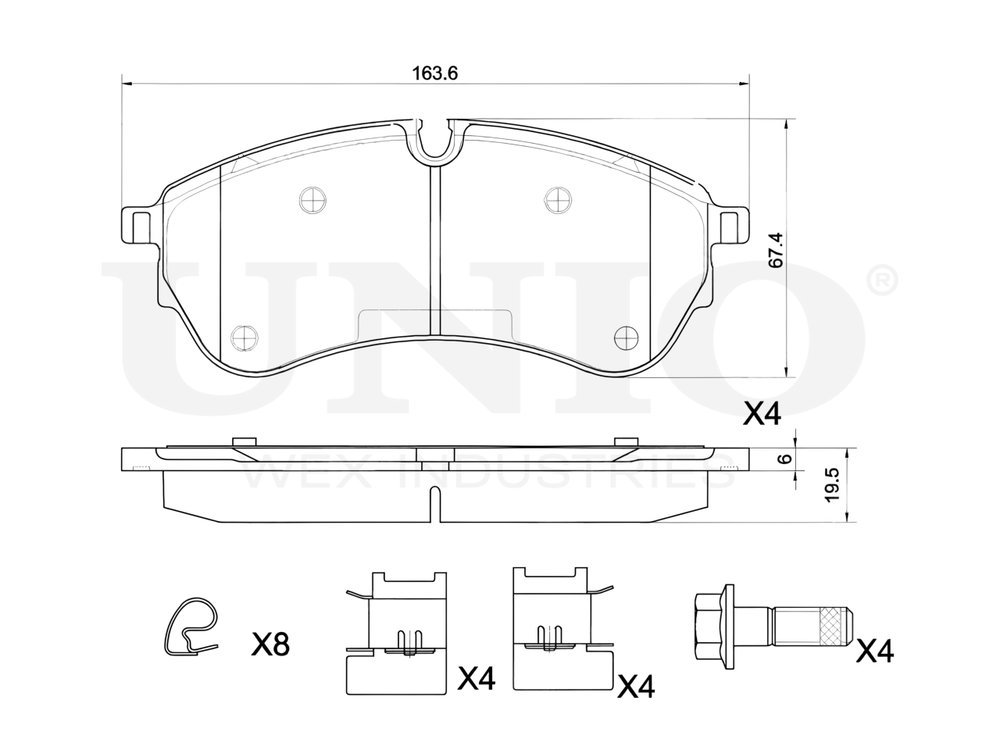 Колодки тормозные диск. передние UNIO BRP-20258