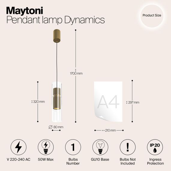 Подвесной светильник Maytoni Dynamics MOD326PL-01MG