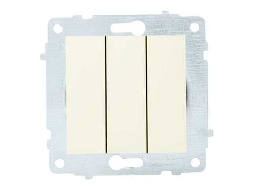 Выключатель 3-кл OVIVO 10А кремовый 600-000202-254