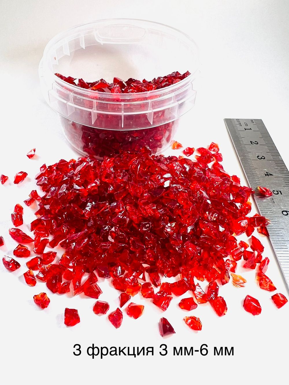 Стеклянная крошка Рубиновая фракция № 3