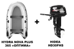 Лодка ПВХ HYDRA NOVA PLUS 365 «ОПТИМА» + 2х-тактный лодочный мотор HIDEA HD30FHS