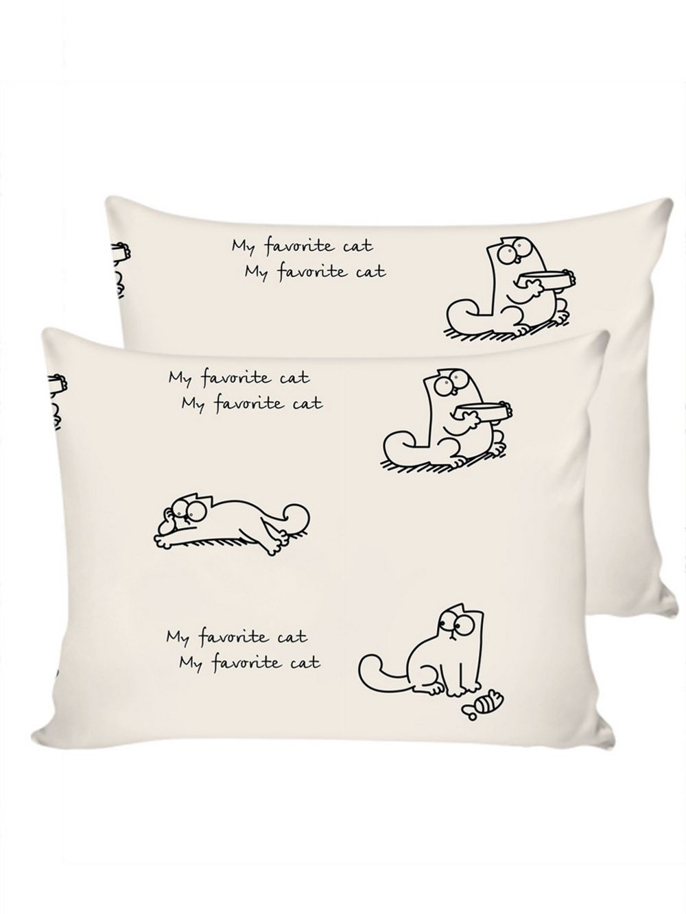 Наволочка комплект 2шт Сказка "Котики Грей" 50х70 см, перкаль