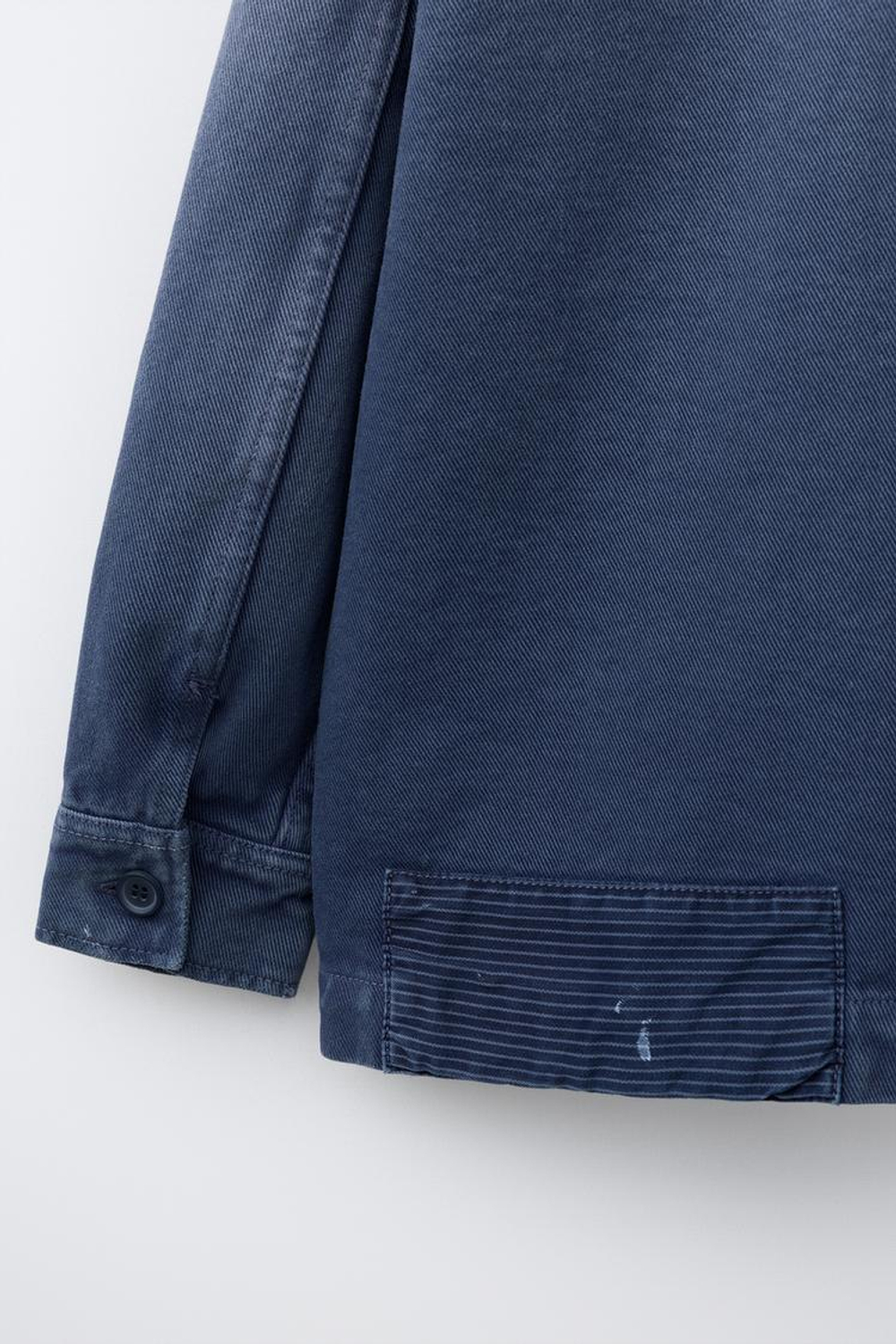 ZARA КУРТКА-РУБАШКА С ЭФФЕКТОМ ПОТЕРТОСТИ, СИНИЙ