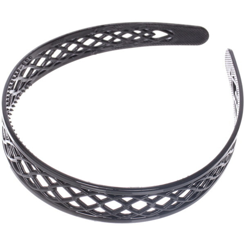 Ободок для волос пластиковый «Province - Olivia», плетёнка, цвет черный, 2,5 см