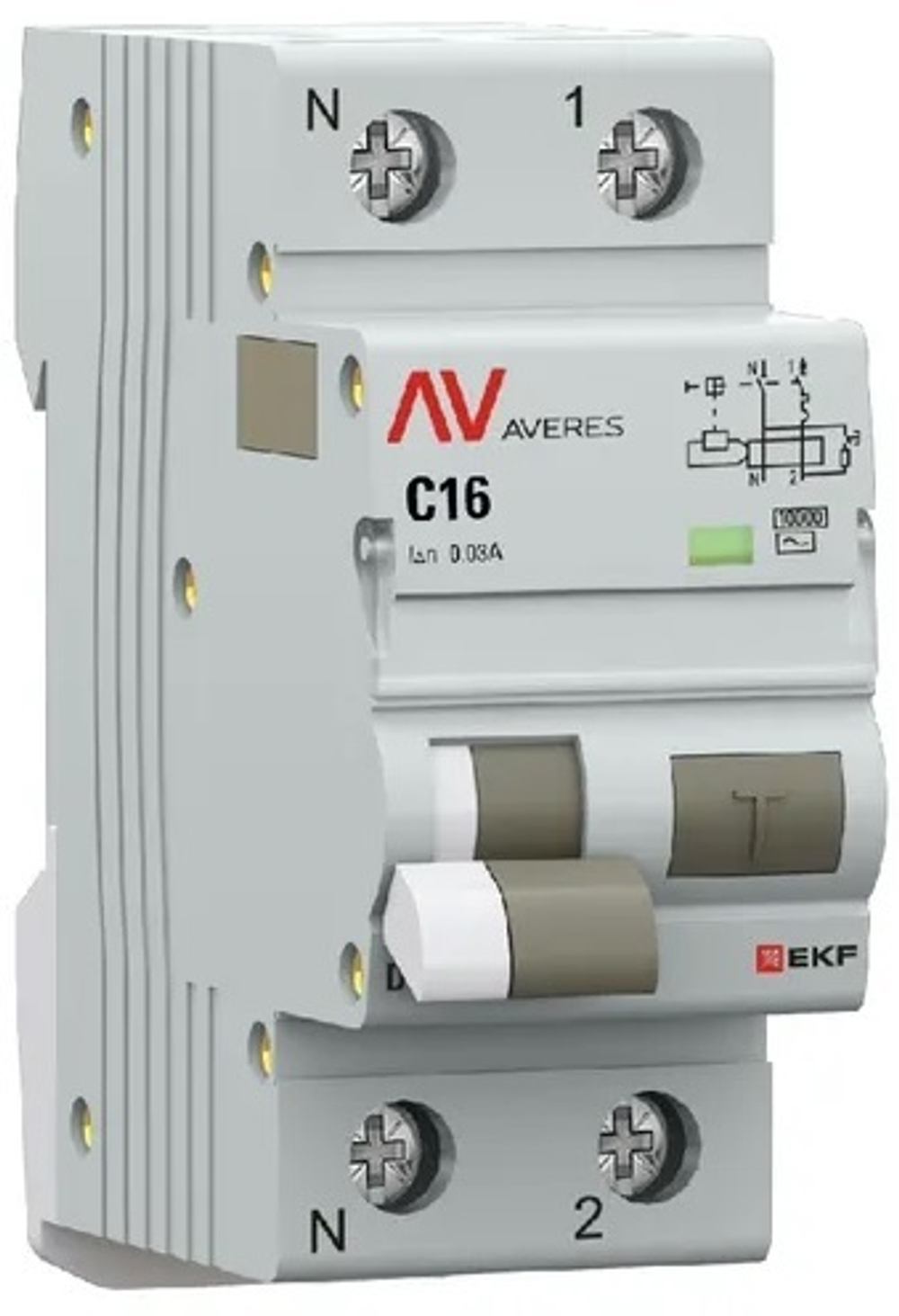 Автомат дифференциальный EKF rcbo10-1pn-16C-30-ac-av