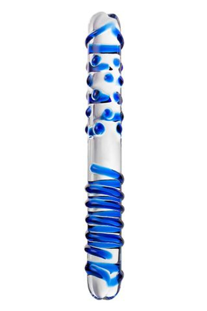 Фаллоимитатор стеклянный Sexus Glass, двусторонний, 22 см