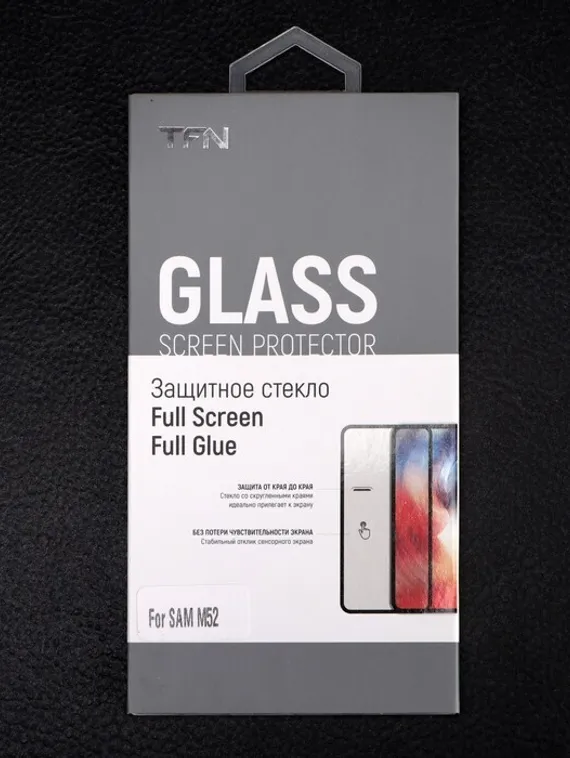 Защитное стекло 2.5D TFN для Samsung M52, полный клей, черное