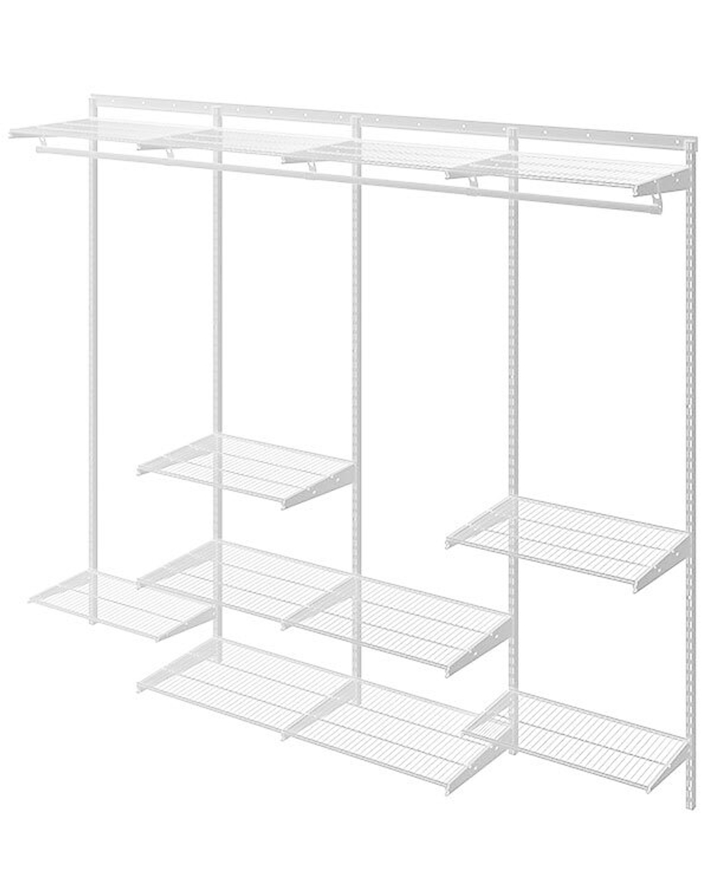 ПРАКТИК Гардеробная система Max G240 белая, 255x45x205 см