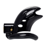 Черный мужской пояс верности 10см из пластика ToyFa Black&Red 901411-5