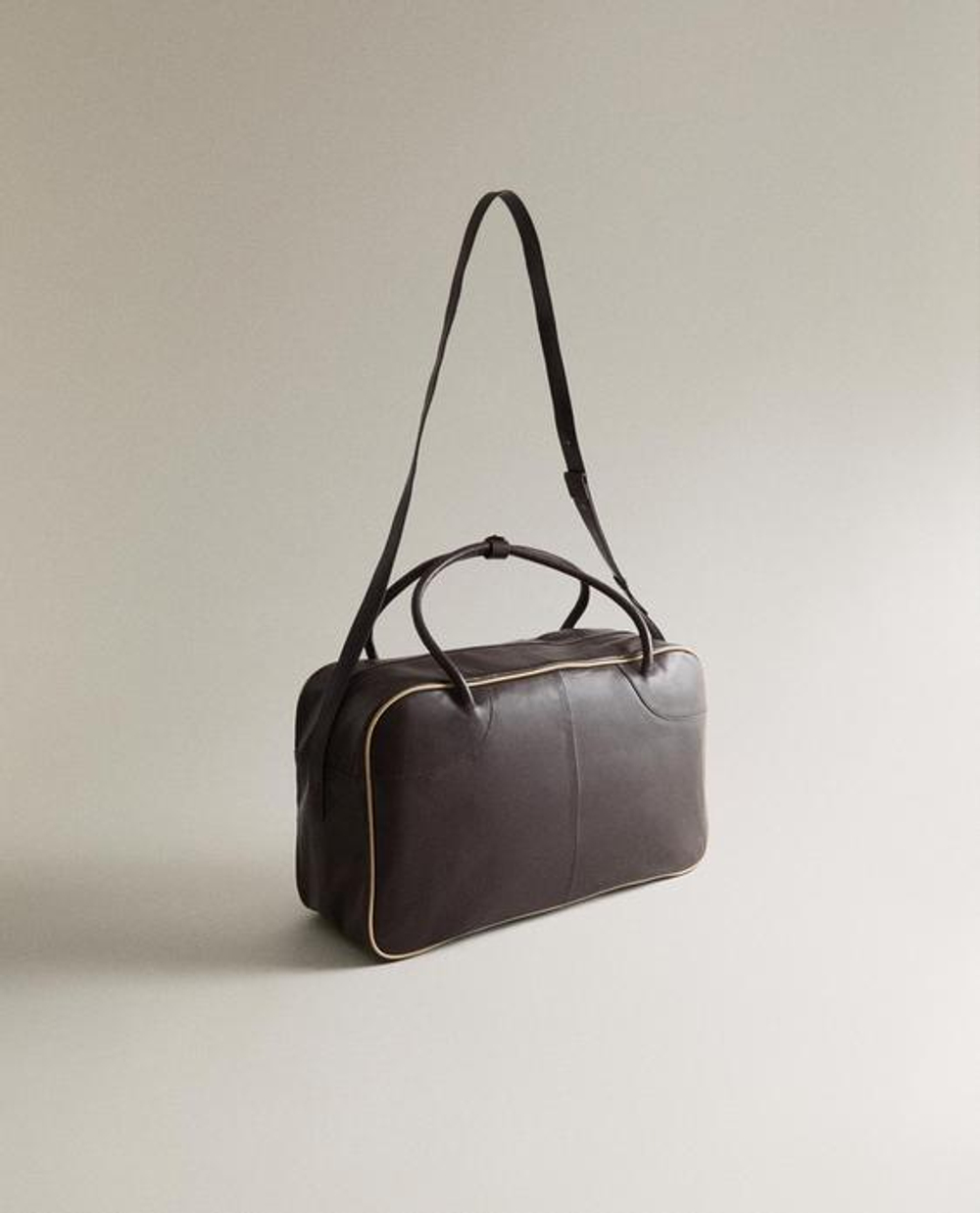 ZARA HOME СУМКА ИЗ НАТУРАЛЬНОЙ КОЖИ ДЛЯ ГОЛЬФА, КОРИЧНЕВЫЙ