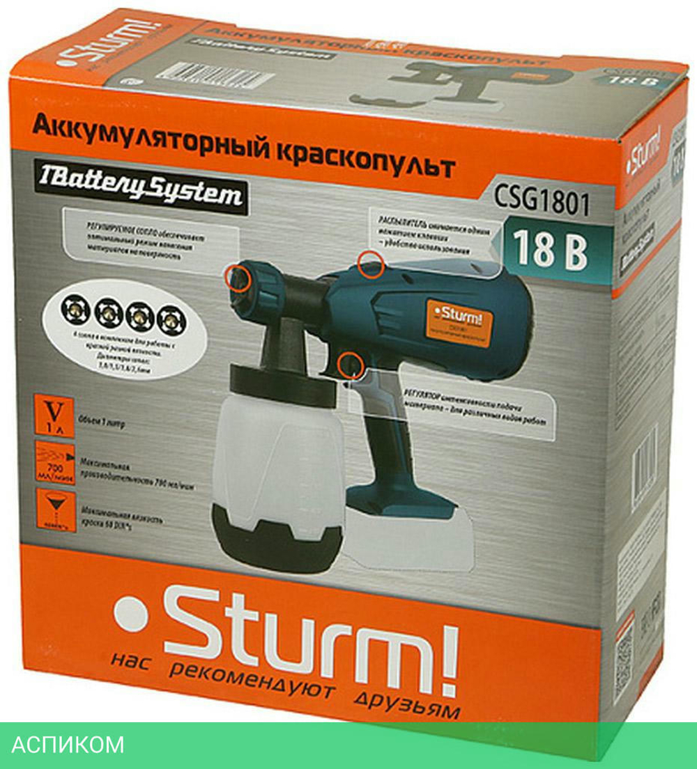Электрический краскопульт Sturm! CSG1801