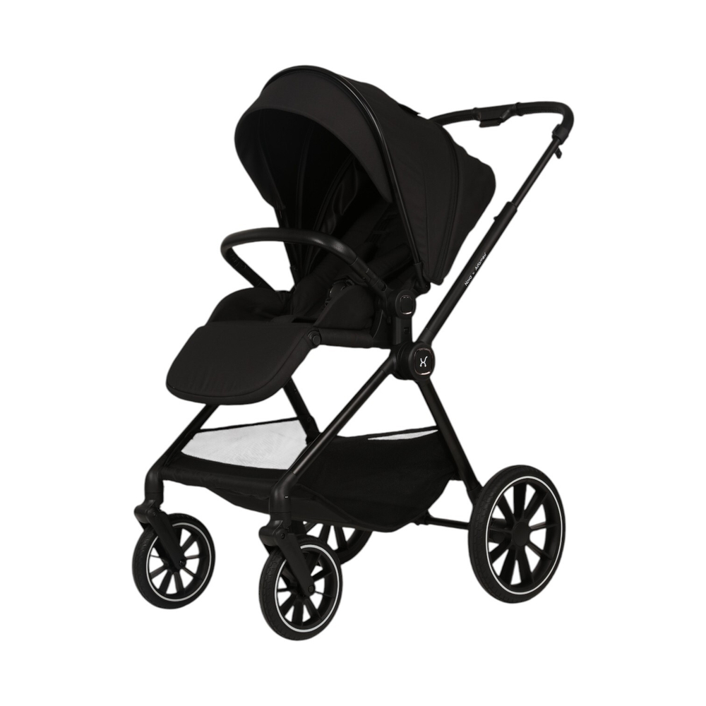 Детская универсальная коляска Adamex NOVA 2в1 - Black (Черная ткань)