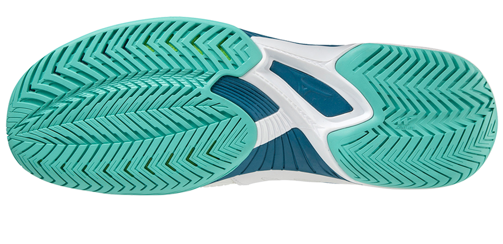 Мужские кроссовки теннисные Mizuno Wave Exceed Tour 5 AC - white/moroccan blue/turquoise