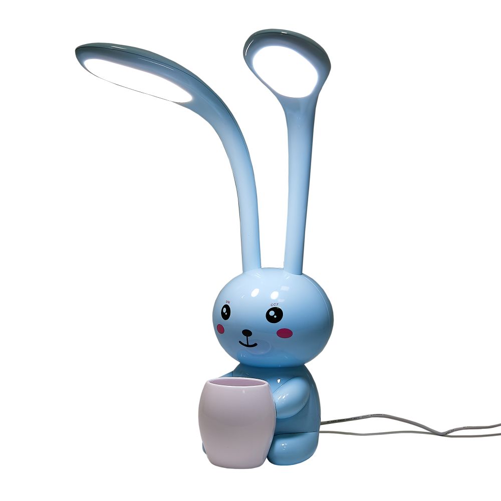 ULM-D160 12W-3000-6000K-DIM BLUE Светильник настольный светодиодный Заяц. с подставкой под канцелярские принадлежности. Сенсорный выключатель. Диммер. Синий. TM Uniel
