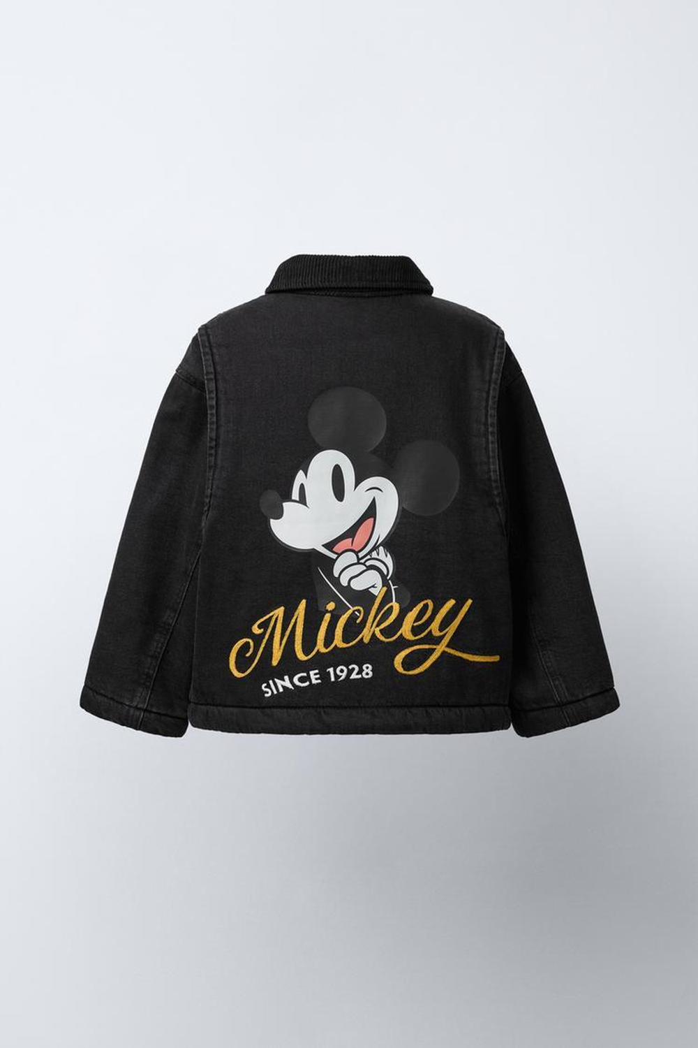 ZARA УТЕПЛЕННАЯ ДЖИНСОВАЯ КУРТКА MICKEY MOUSE © DISNEY, ЧЕРНЫЙ