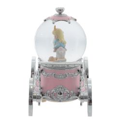 GAEM Фигурка декор "Девочка на лошадке" в стекл шаре (муз, подсвет, вьюга, 3xAAA н/п), D10, L22 W11 H19 с
