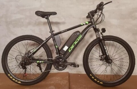 Электровелосипед Dinos 26 21скор (36V350W,стальная рама,диск.тормоз) Черно-зеленый (ЭВ-DIN-49-5)