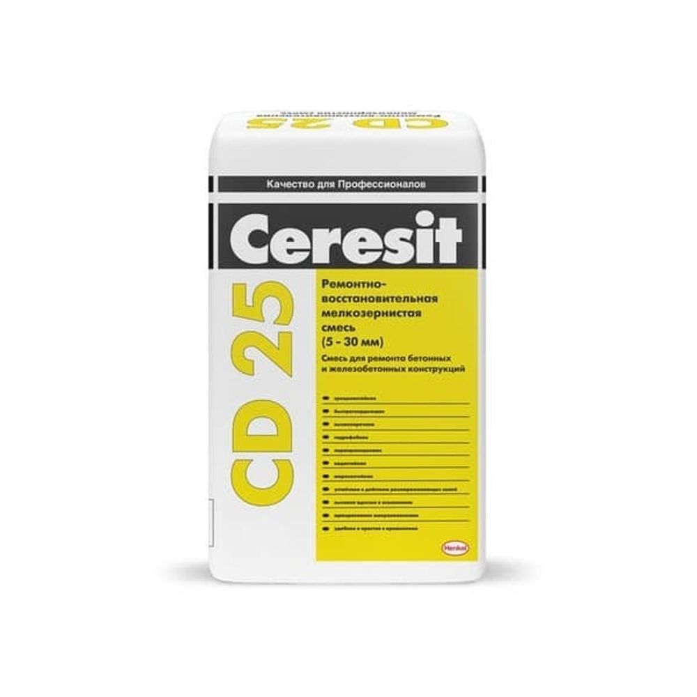 Смесь ремонтно-восстановительная для бетона мелкозернистая Ceresit CD 25 5 – 30 мм. 25 кг