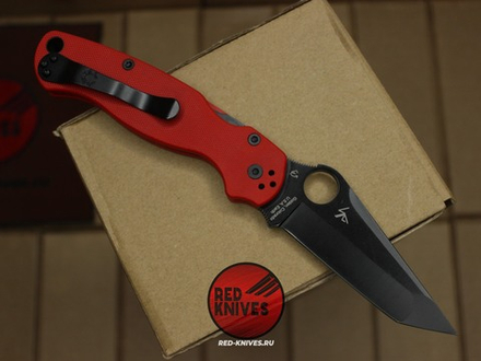 Нож Spyderco Paramilitary 2 Tanto G10 - красная рукоять, черный клинок RK/471