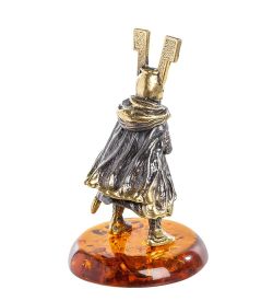 AM-1278 Фигурка «Рыцарь с мечом» (латунь, янтарь)