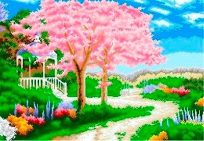 Г-6040 Беседка в весеннем саду