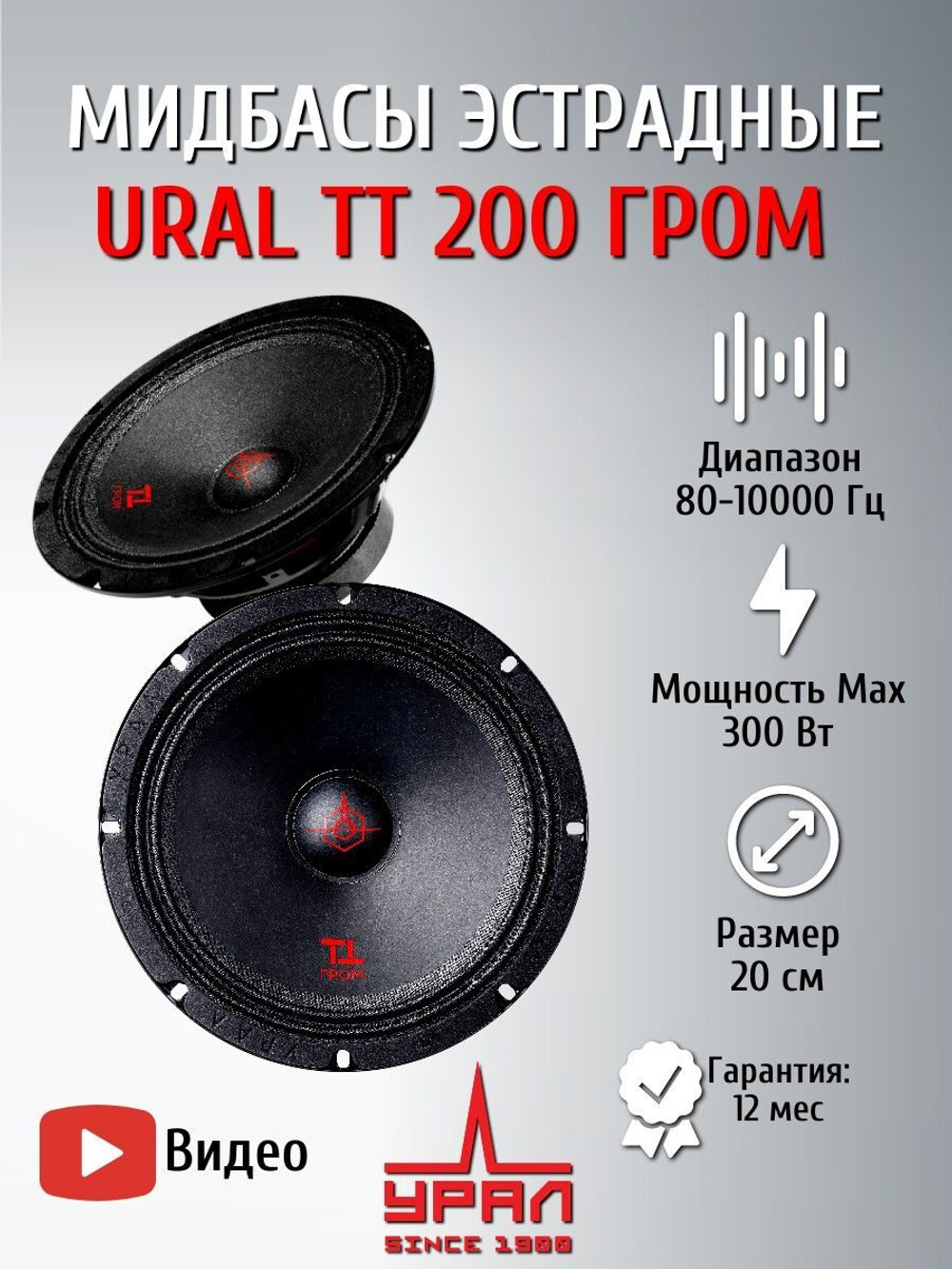 Автомобильные эстрадные колонки Урал ТТ-200 Гром 20 ()
