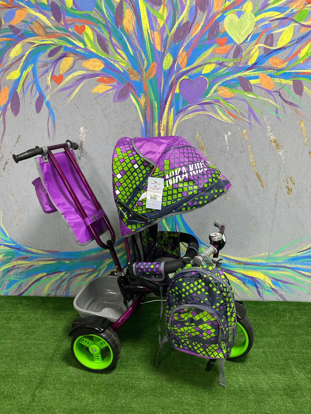 Велосипед детский 3-х колесный принт спортивный амарантовый арт. ВД5/3S Nika