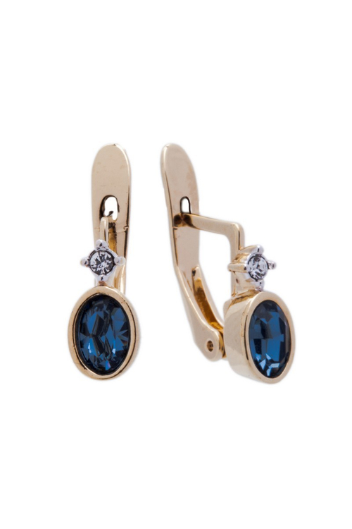 "Ош" серьги в золотом покрытии из коллекции "Paris" от Jenavi  с английским замком