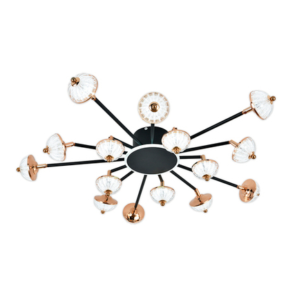 Потолочный светодиодный светильник 110Вт, 8470лм, 3000-6000K, Ra>80, плавная регулировка мощности, изменение цветовой температуры, пульт, металл/акрил, черный/белый/золото