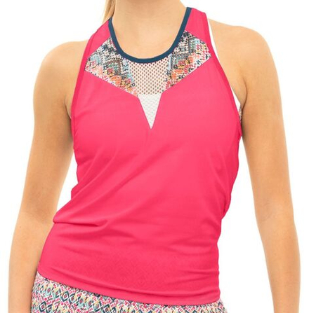 Топ теннисный Lucky in Love Pretty in Ink Think Ink Bralette Tank - shocking pink