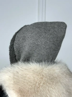 капор зимний и осенний капюшон- снуд вязаный ангора