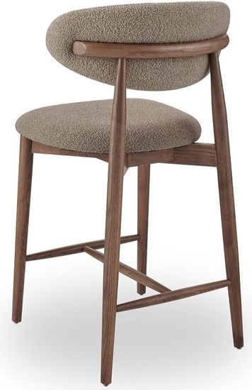 Стул полубарный Comfy 65 см, бежевая ткань, ножки орех