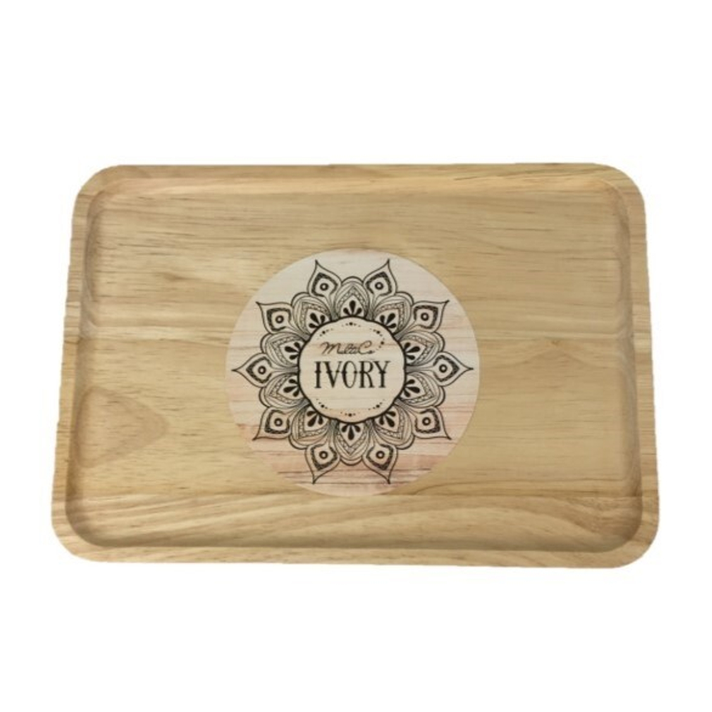 Поднос прямоугольный из гевеи IVORY 23*14 см