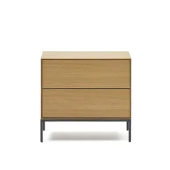 Vedrana Прикроватная тумба из дубового шпона со стальными ножками 60 x 55 см