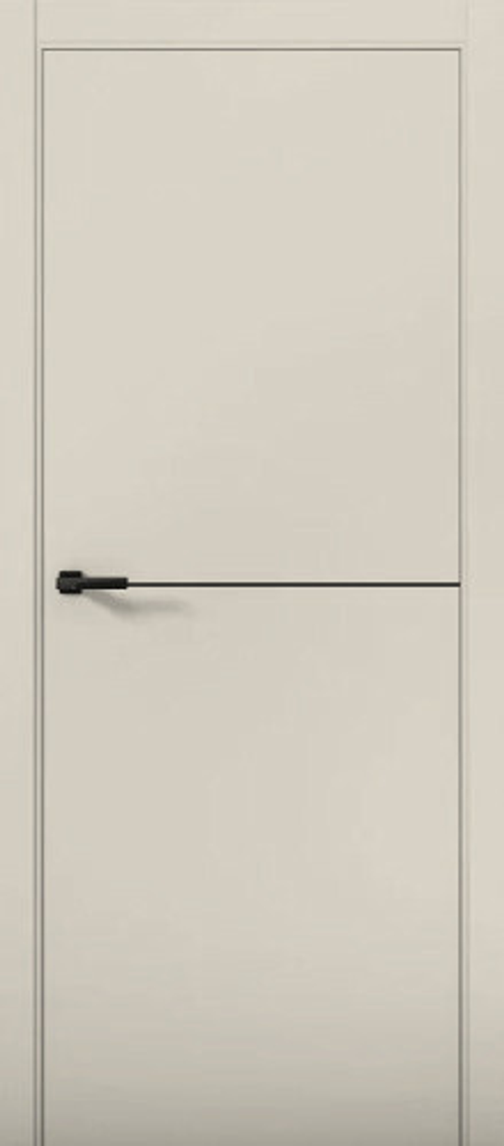 Межкомнатная дверь Turen Becker Fox 2 (черный молдинг, черная алюминиевая кромка, черный замок Apecs) Кварцит ПЭТ