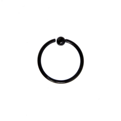 Кольцо в нос сталь с шариком черное 0,8 мм (020)