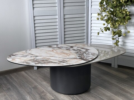 Стол М-City DISAUR Кофейный Никлас (Niklas) Tl-312 Испанская керамика,стекло, МДФ, темно-серый МДФ каркас