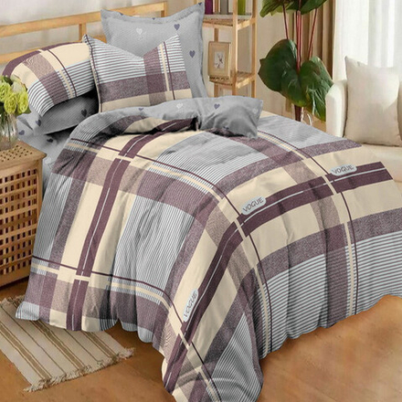 Комплект постельного белья "ВЛ. 1073", поплин, 100% хлопок, Россия.