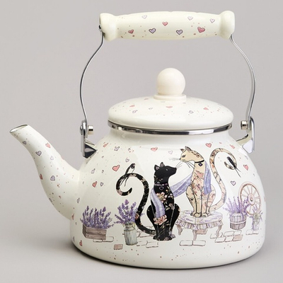 Чайник 2,6л эмаль "Lavander cats"