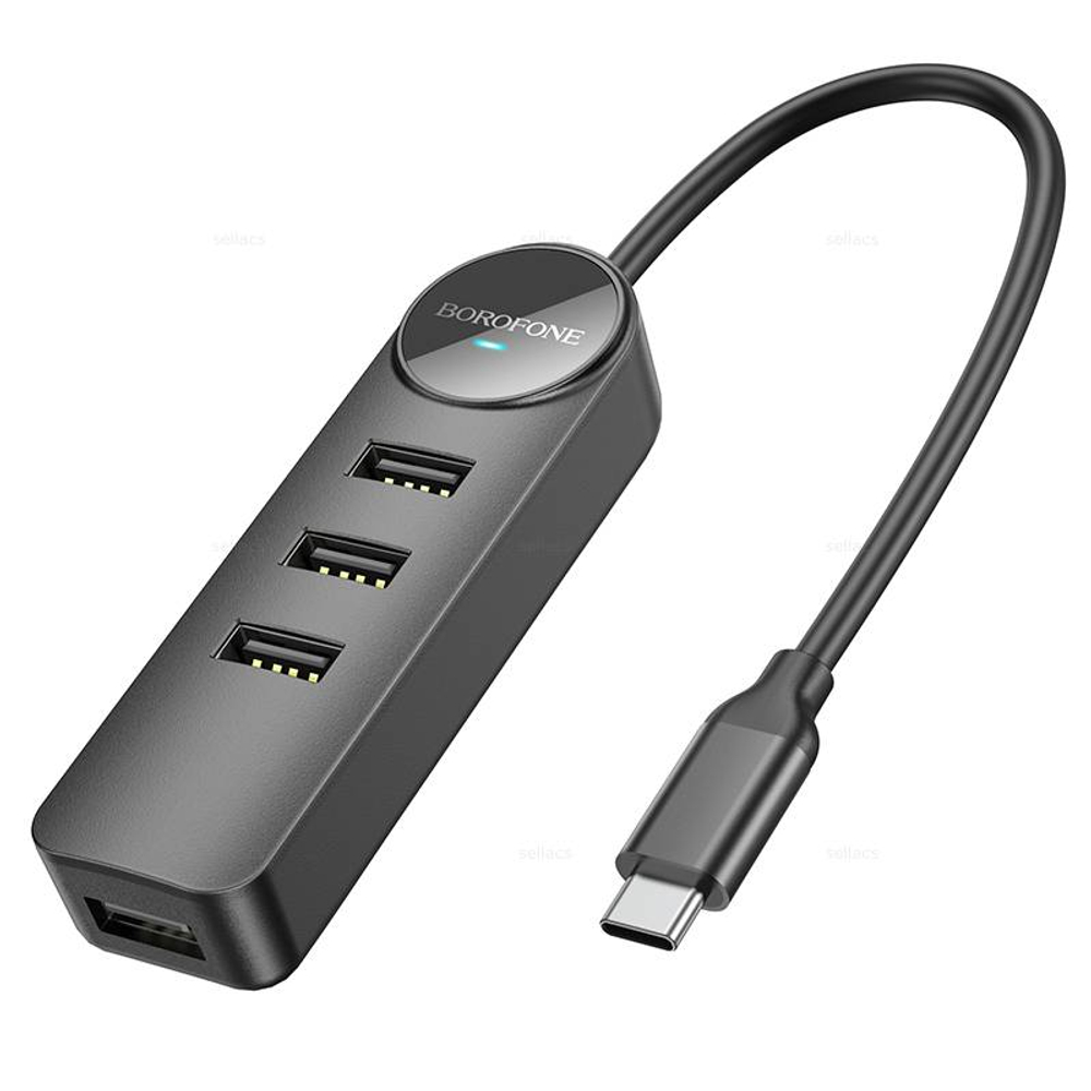 Адаптер Borofone DH5 4-в-1 (Type-C— USB2.0*4) (длина = 0,2 м)