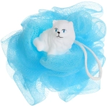 Мочалка-шар для тела полипропиленовая детская «Baby Boom - Котик Томас», цвет голубой, 20гр, d-11см