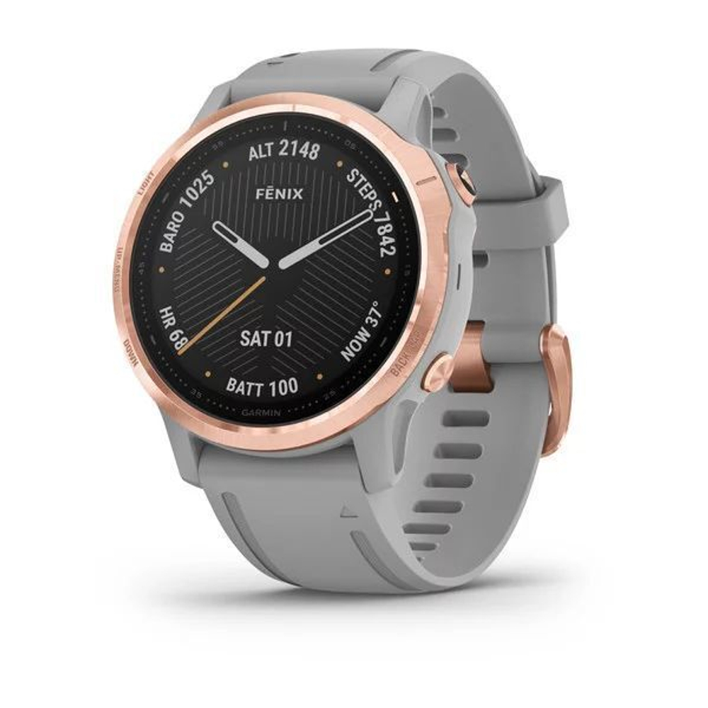 Часы FENIX 6S Sapphire розовое золото с серым ремешком