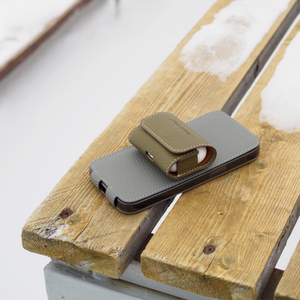 Чехол для iPhone 14 Pro из кожи теленка, цвета серый