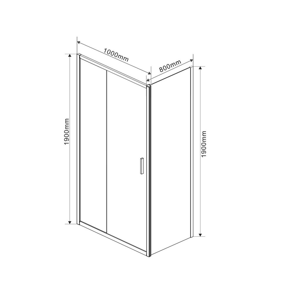 Душевой уголок Garda VSR-1G8010CL, 1000*800, хром, стекло прозрачное, , шт
