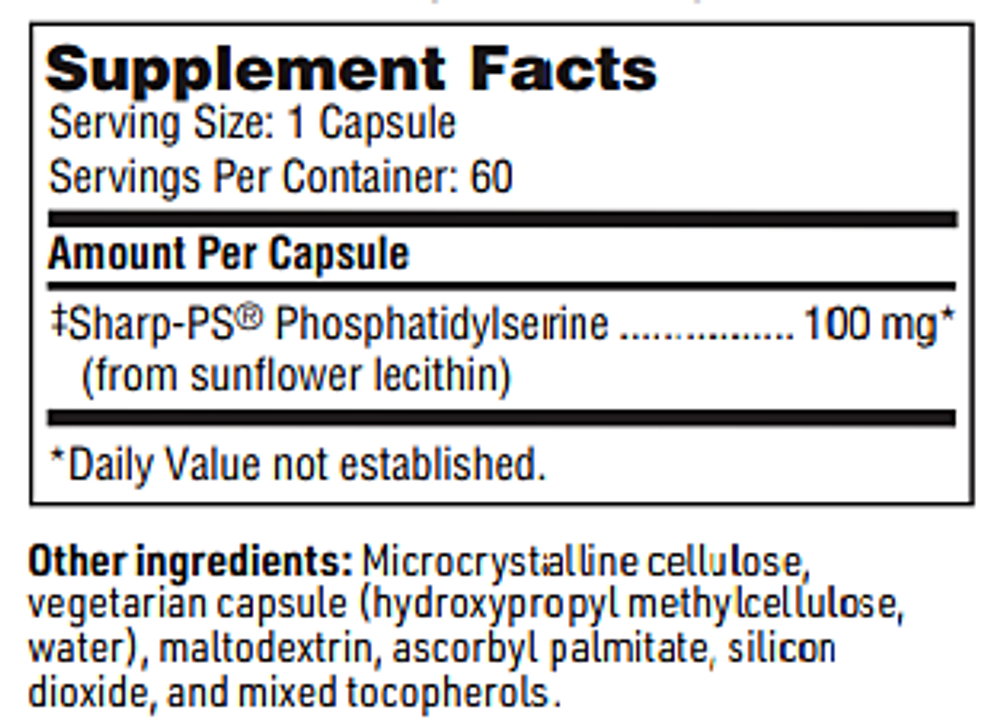 Klaire Labs - SeraBella Phosphatidylserine 100 mg 60 capsules