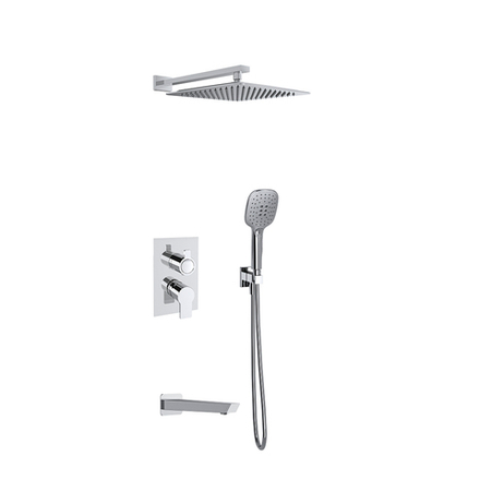 Встраиваемый смеситель для душа с изливом, троп. и ручным душем BLAUTHERM 941513RPK300