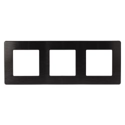 Рамка для розеток и выключателей ЭРА Серия 12 12-5103-06 на 3 поста, Сатин, чёрный