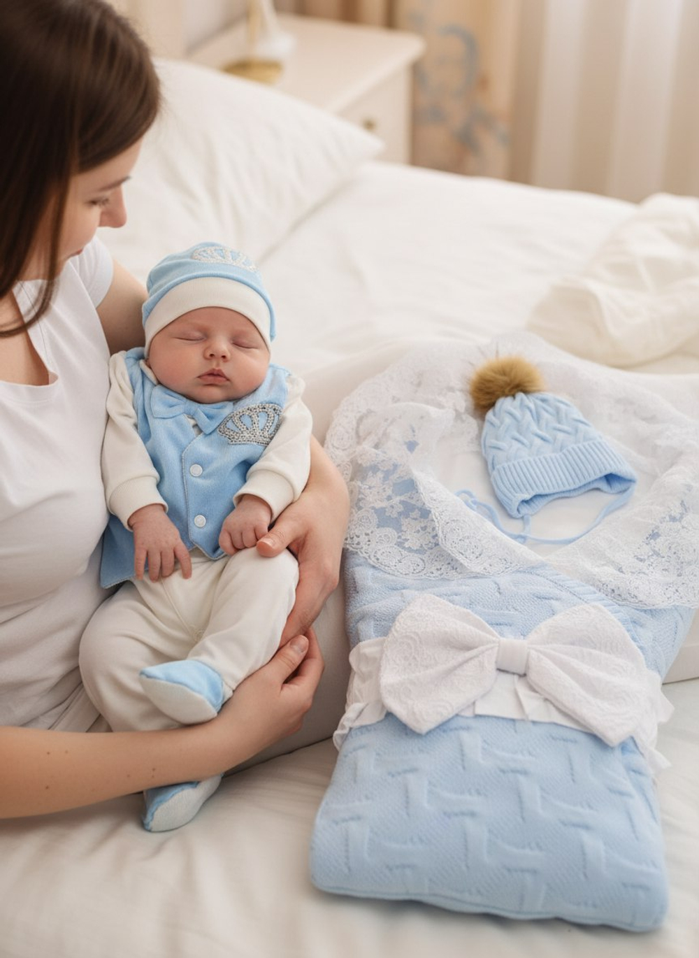 Конверт на выписку для новорожденных зима