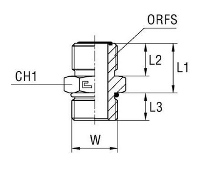 Соединение ORFS 9/16" UNF 1/2"